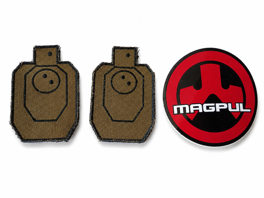 2 Target Silhouette Patches & Round Magpul Sticker Set